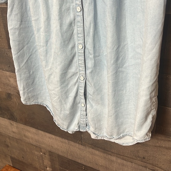 Light Blue Denim Shirt Sleeve Button Down Intro. Shirt - Picture 3 of 6
